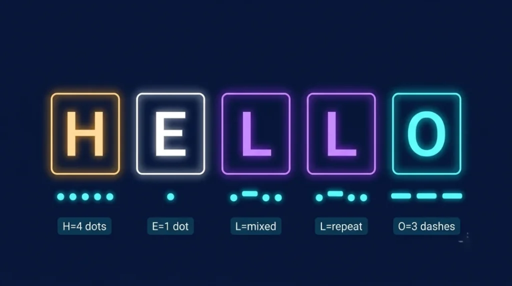 Hello in morse code dot and dah