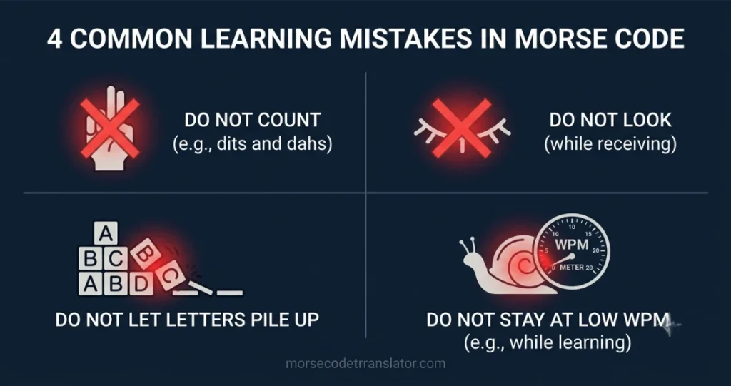 4 common mistake in learning morse code